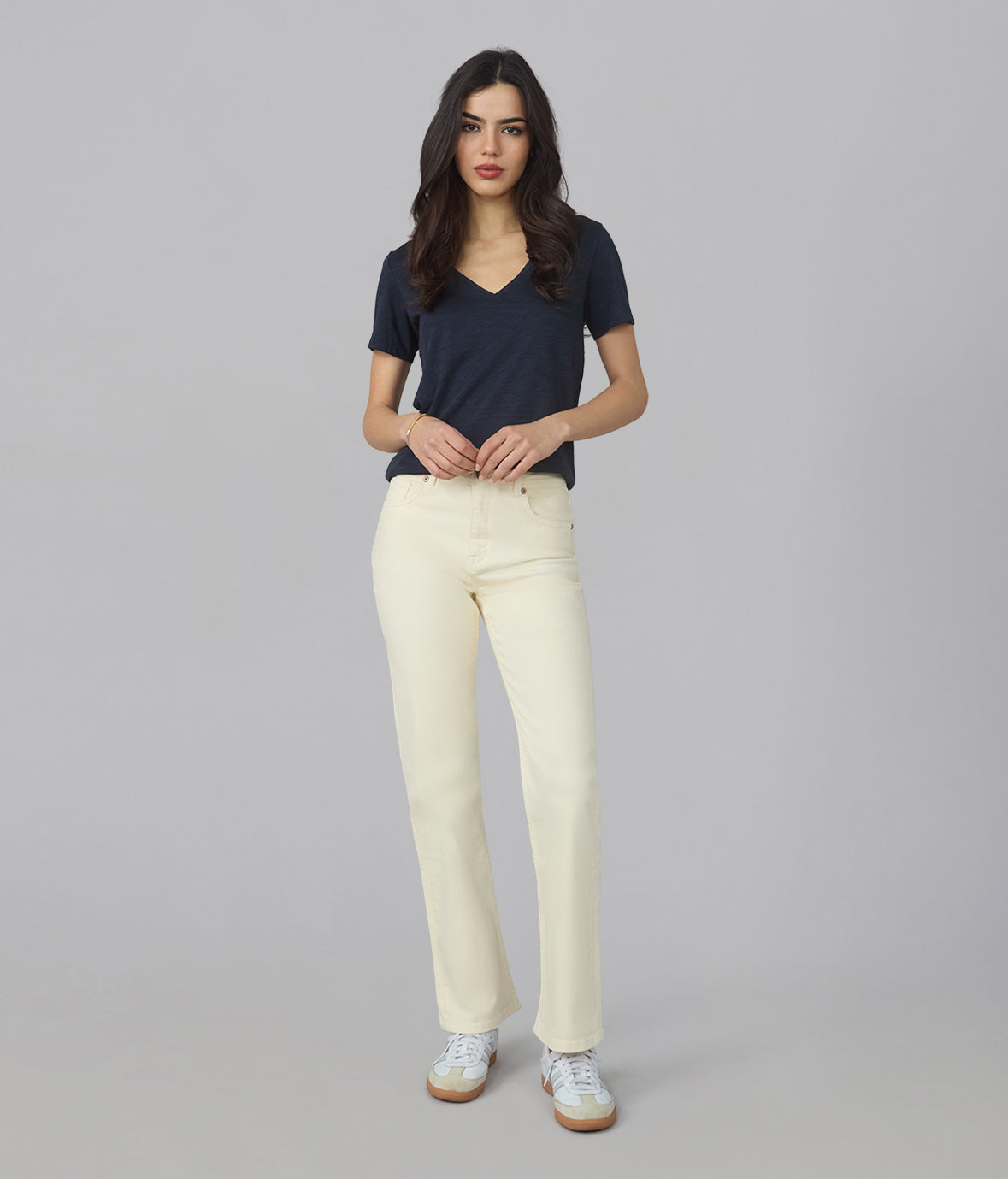 DENVER-RAW High Rise Straight Jeans