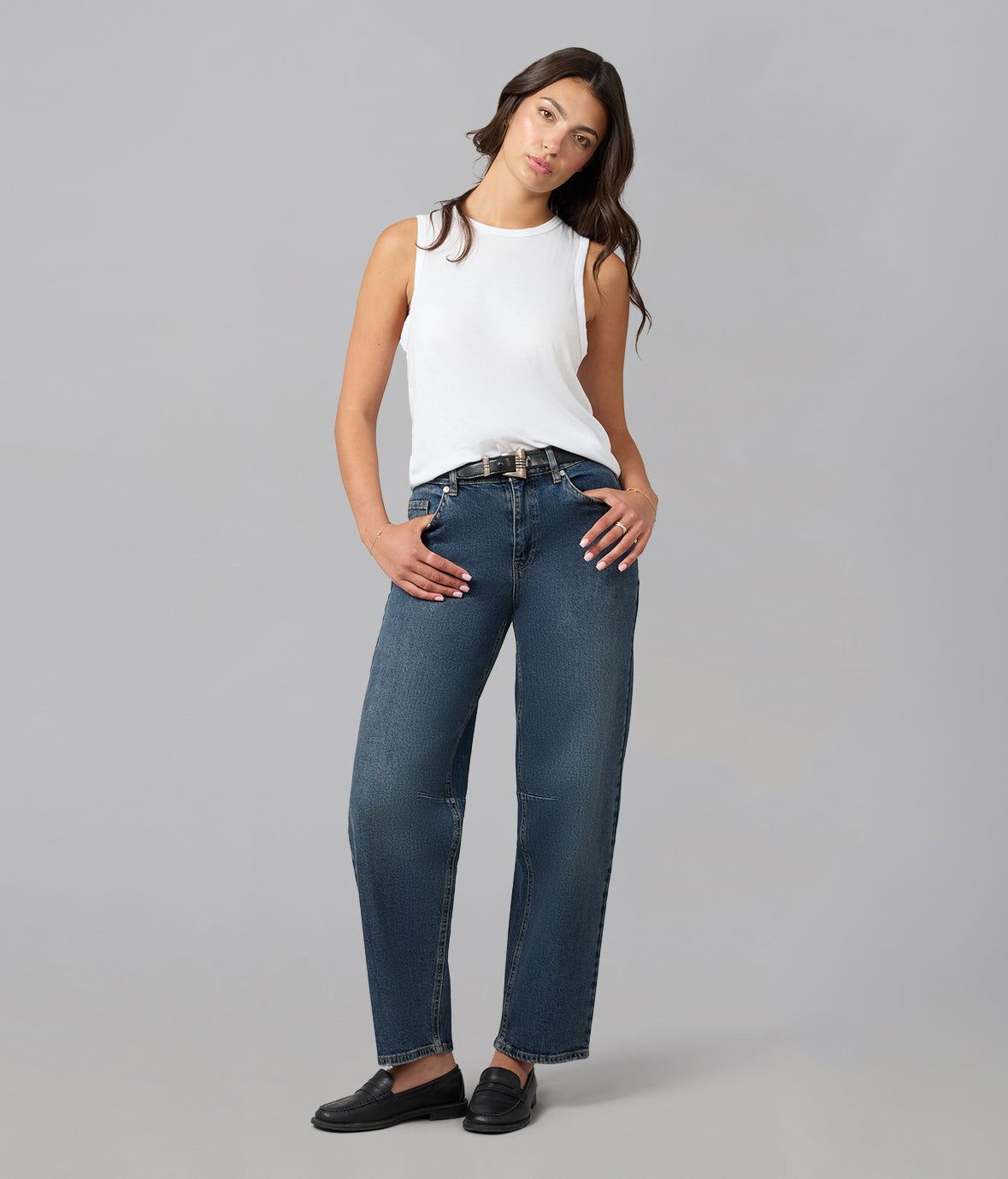 DYLAN-CSB High Rise Barrel Jeans