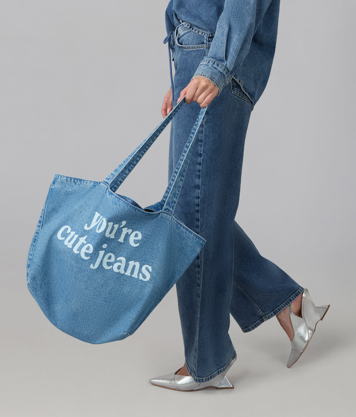 The "You're Cute Jeans" Denim Tote Bag