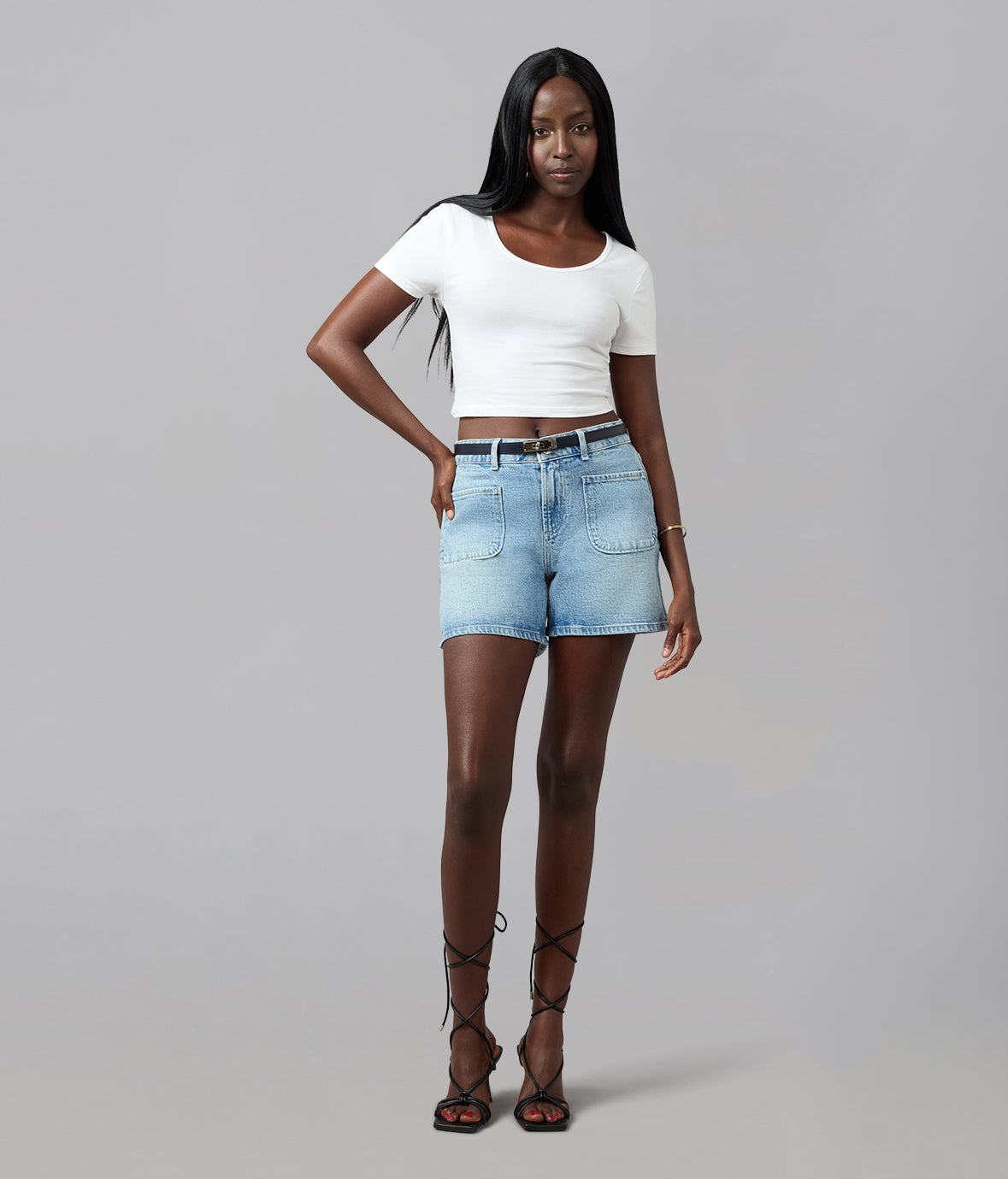 LIANA-WB High Rise Jean Shorts