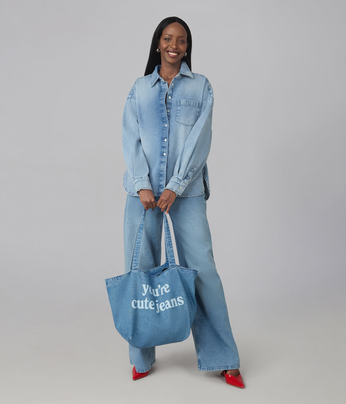 The "You're Cute Jeans" Denim Tote Bag